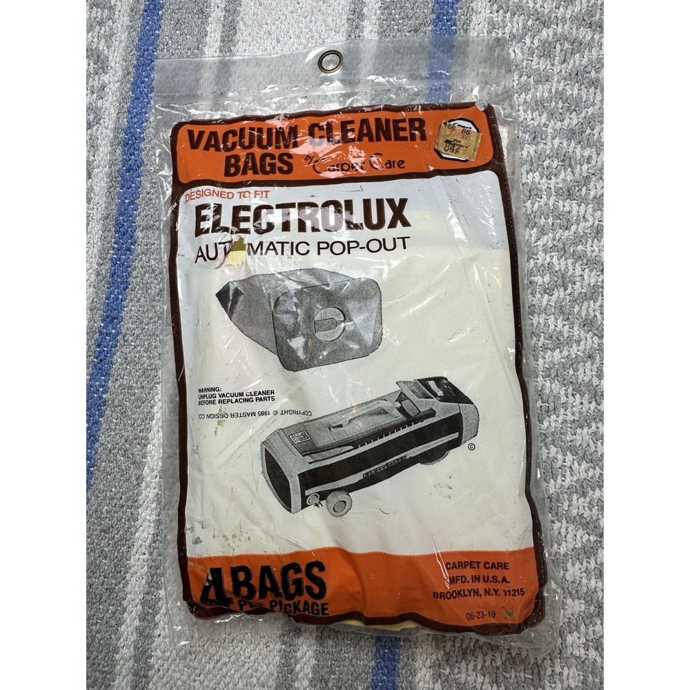 Vintage Electrolux Vacuum Cleaner Bags Automatic Pop-Out 4 Pack Carpet‎ Care
